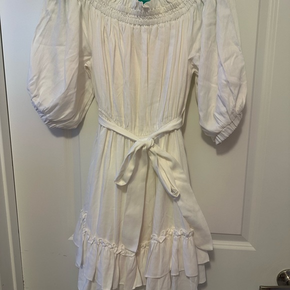 Nocturne White Off-Shoulder Dress - Picture 1 of 7